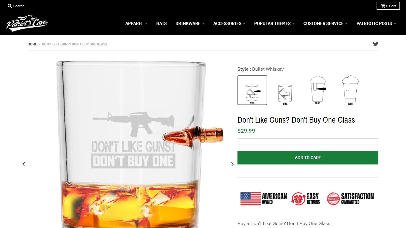 Pint Glass - Don't Like Guns? Don't Buy One – Patriot's Cave